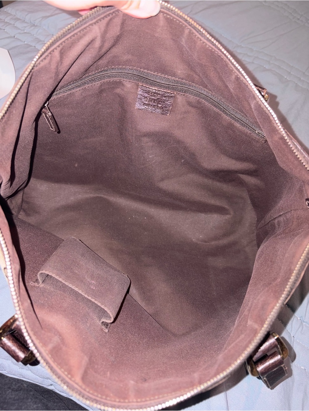 Gucci Beige GG Canvas Shoulder Bag with Brown Leather Trim - Picture 12 of 15